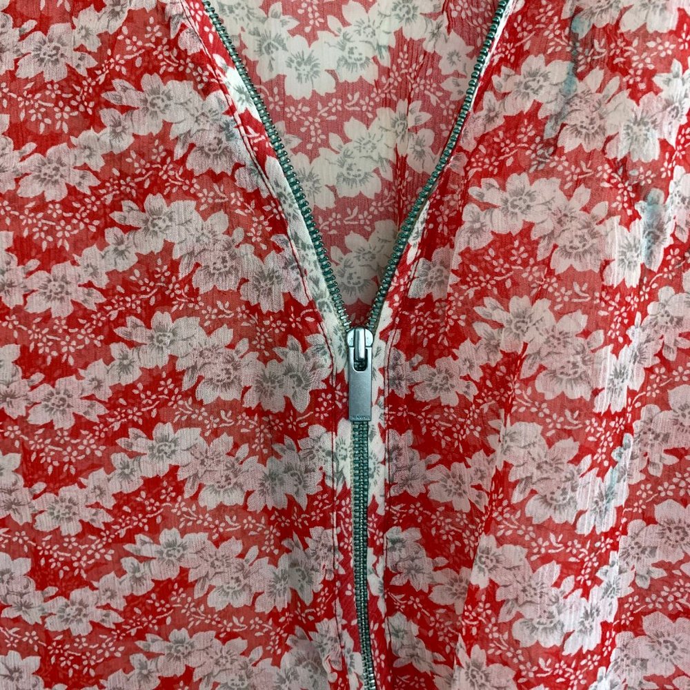 The Kooples Red Jasmine zip front tank, XXS